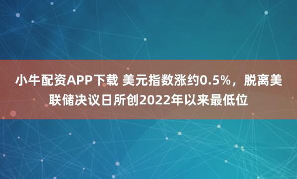 小牛配资APP下载 美元指数涨约0.5%，脱离美联储决议日所创2022年以来最低位
